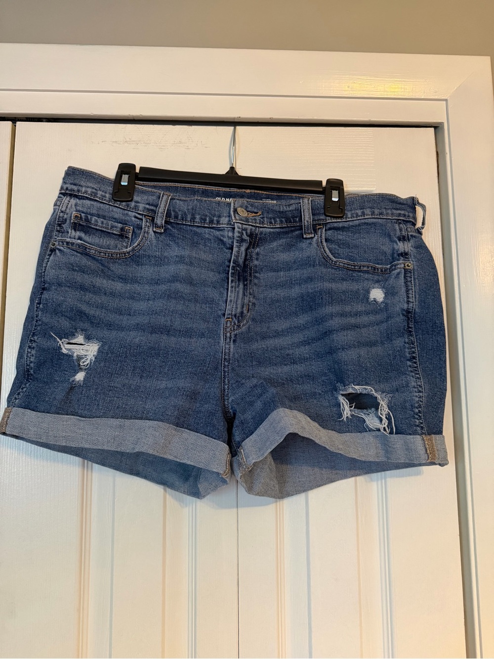 Old Navy Distressed Cuffed Denim Shorts - Blue